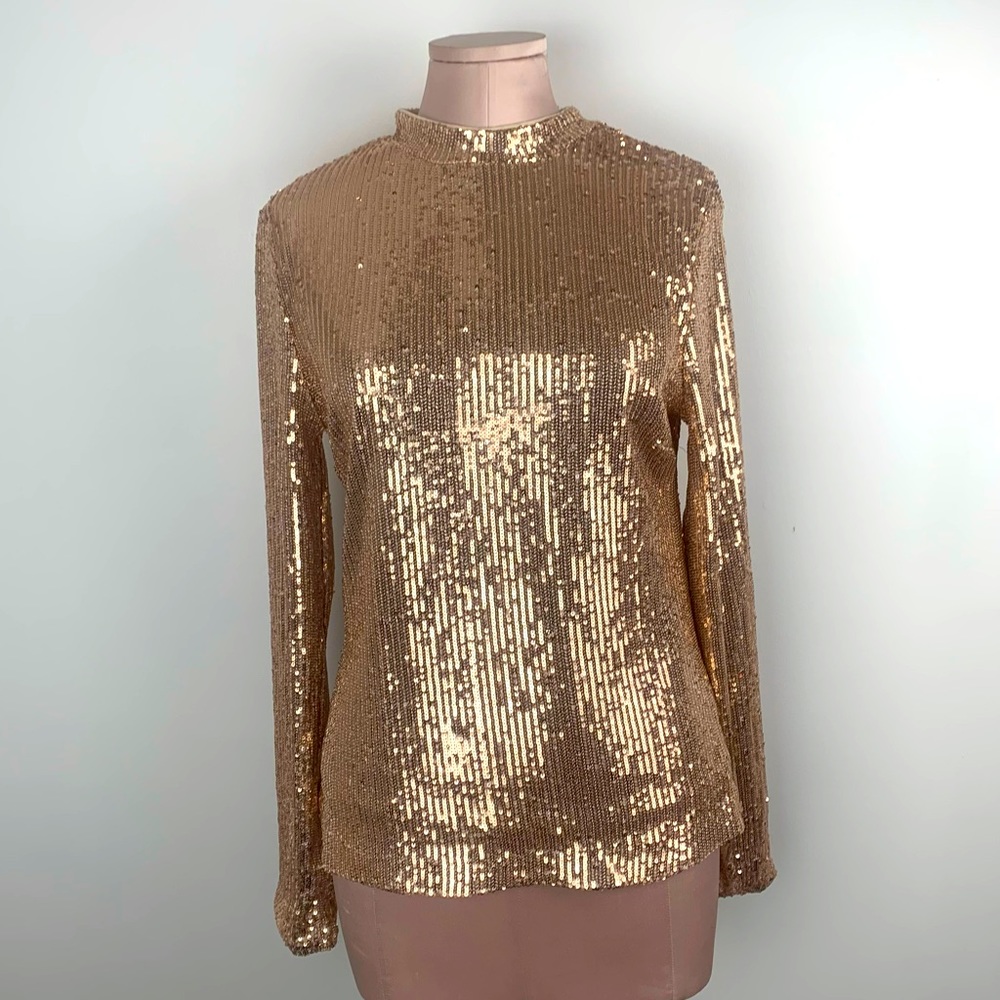 Sequin Long Sleeve Blouse